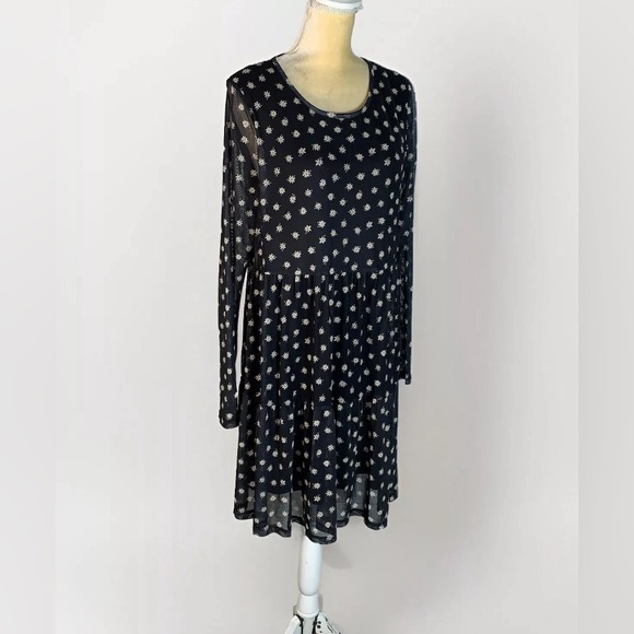 Love Fire black babydoll mesh floral dress siz XL - Picture 8 of 11